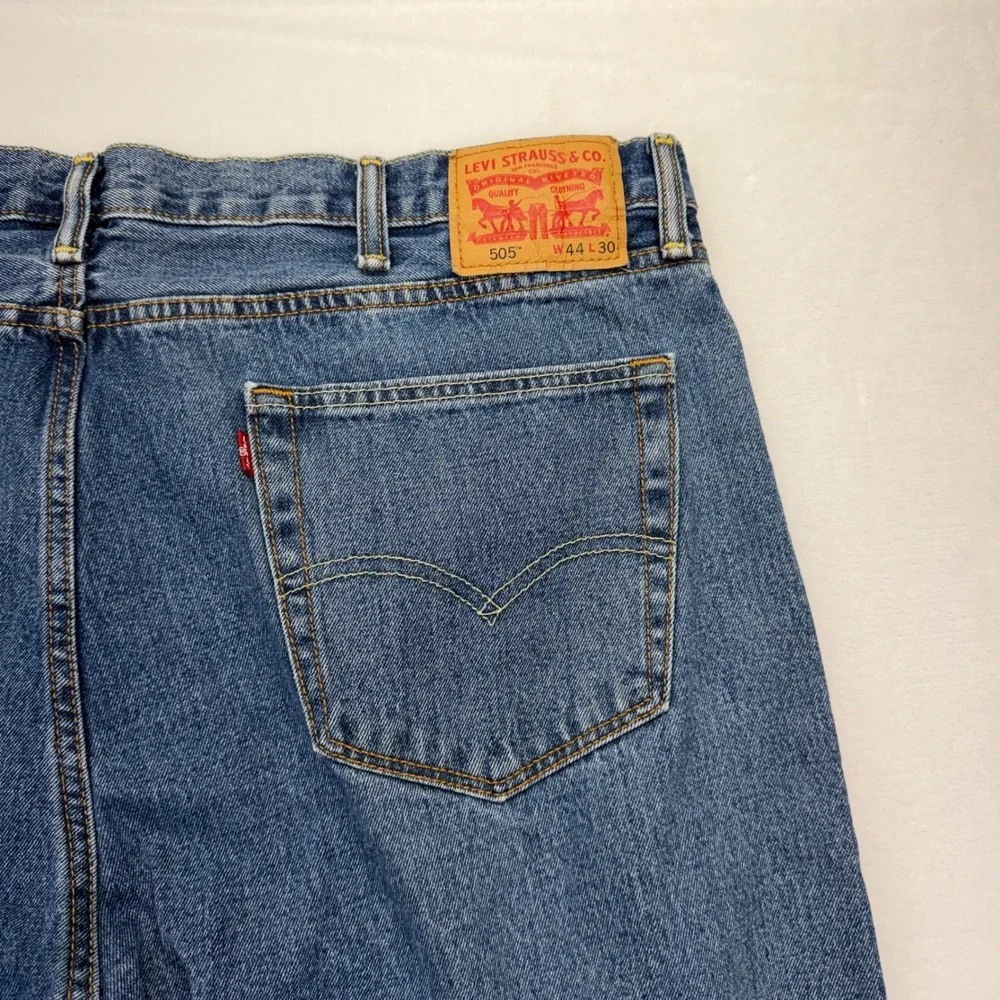 Levi's 505 Regular Fit Jeans Mens 44x30 Blue Classic Straight Leg‎ Denim Pant